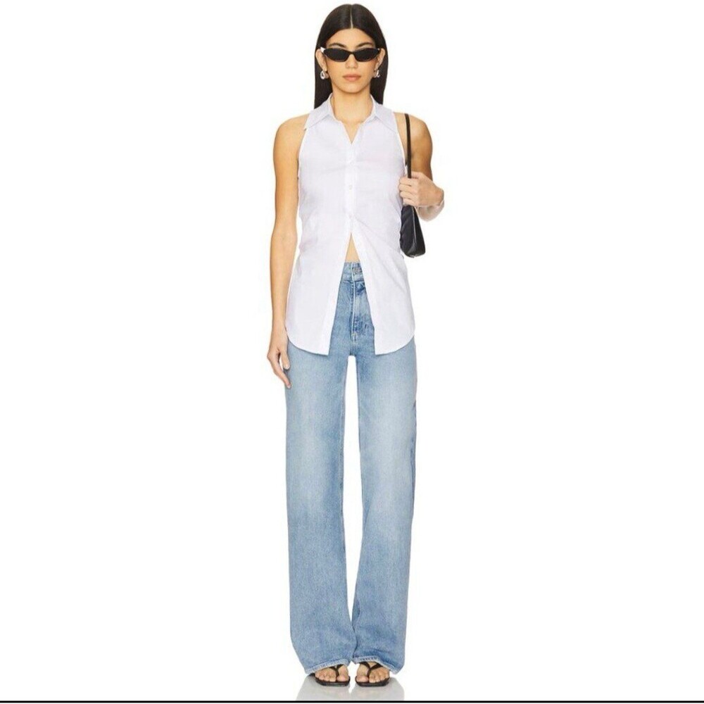 PAIGE Women's Sasha Denim Wide Leg Jeans Magnifique Size 28 NWOT